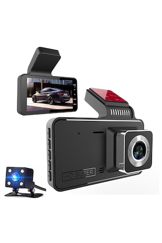 Çift Kameralı Araç Kamerası - Full Hd 1080p, 4.0 Geniş Ekranlı Dash Cam