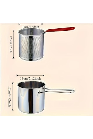 Brightnova Paslanmaz Çelik Derin Yağsız Kızartma Makinesi Ve Kızartma Sepeti İle Dayanıklı Kolay Temizlenebilir Ev Mutfak Eşyası