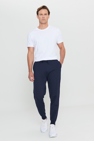 AC&Co / Altınyıldız Classics Standart Fit Normal Kesim Pamuklu Baskılı Cepli Erkek Eşofman Altı Lacivert
