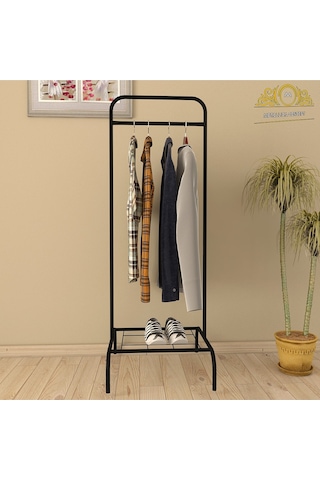 Tekli Siyah Butik Askı Konfeksiyonel Askı Siyah