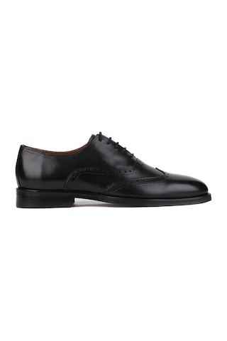 Shoetyle - Siyah Deri Bağcıklı Erkek Klasik Ayakkabı 250-450-741-siyah