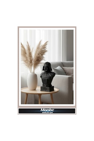 Monbc Darth Vader Büst Star Wars 3d Tasarım Dekoratif Biblo, Hediyelik Ve Ev Ofis İçin Şık Aksesuar