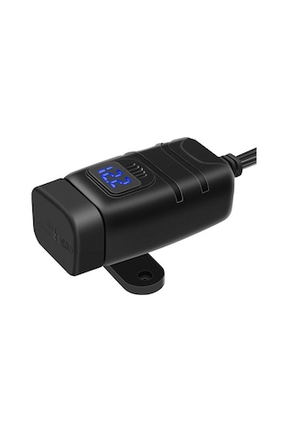 Pazly Çift Usb Portlu Qc3.0 Motorcu Şarj Cihazı - 12v Voltmetreli Hızlı Şarj