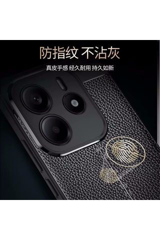 Xiaomi Redmi Note 14 Kılıf Kamera Korumalı Deri Görünümlü Kapak