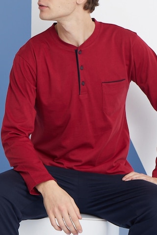 Kly Erkek Uzun Kol Midi Yaka Bordo Pijama Takımı C9t2n5o0 001