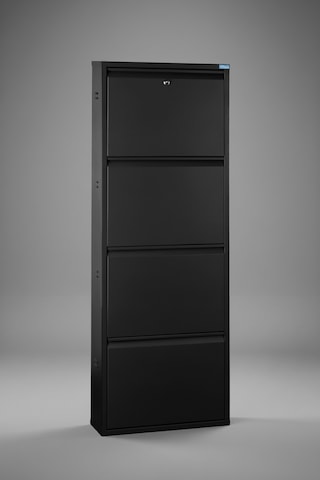 Metal Ayakkabılık 4'lü Kilitli Model Siyah