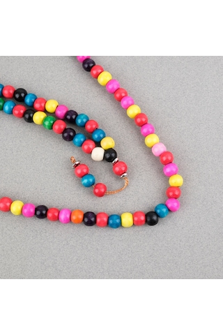 Bonibon 99luk Renklli Boyalı Ahşap Küre Kesim 10mm Namaz Tesbihi Çok Renkli