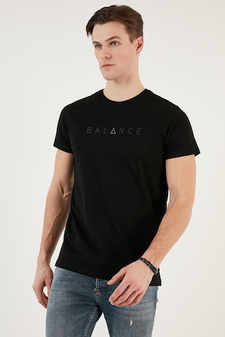 Buratti Pamuklu Slim Fit Bisiklet Yaka Erkek T Shirt 541Balance Siyah