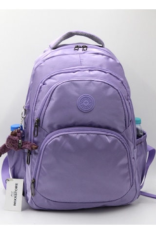 Büyük Boy Lila Renk Unisex Özel Saten Su İtici Kumaş Okul Çantas