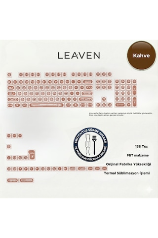 Mekanik Klavye Keycap -136 Tuşlu Kahve Opal Tuş Takımı