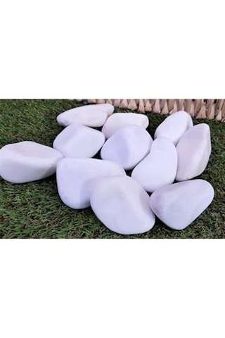 Asenya Beyaz Dolomit Taş 10 Kg 4-6 Cm Dekoratif Taş Bahçe Süs Taşı Doğal Dere Çakıl Taşı