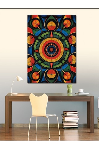 Kanvas Tablo Soyut Mandala Deseni 100cmx140cm