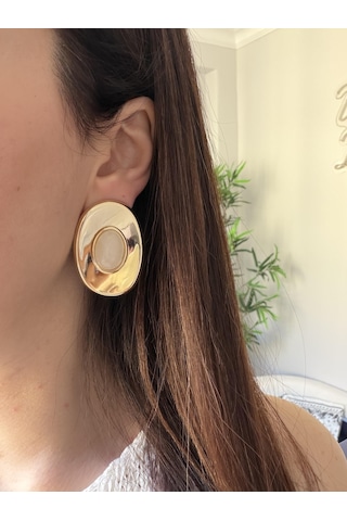 Çelik Este Küpe Gold