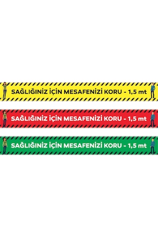 Sosyal Mesafeni Koru - Folyo Sticker Etiket - Letbil Reklam
