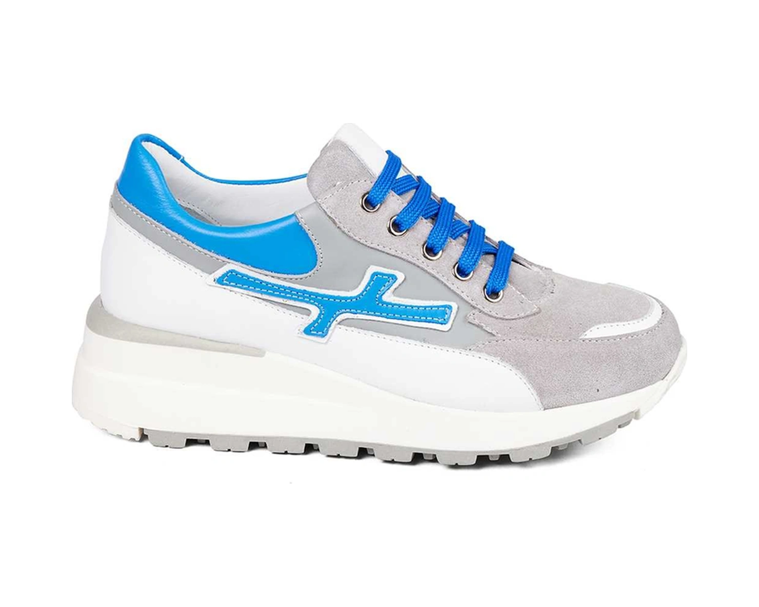 Bestello Bağcıklı Termoplastik Sneaker 101-evaıt-07 Kadın Ayakkabı Grı-mavı