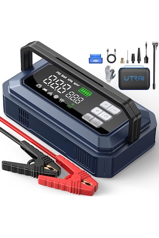 UTR JS30 16000mah 7000a Bitik Akü Çalıştıran Jump Starter Akü Takviye+lastik Şişirme+obd2+160w Dc