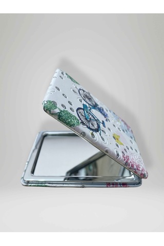 Işıltılı Bisiklet Temalı Çift Taraflı Cep Çanta Makyaj El Aynası 6cm X 9,5cm Kod:34