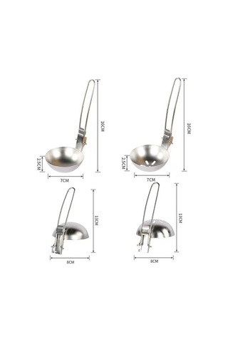 Zyzqstore 2 Adet Paslanmaz Çelik Skimmer Oluklu Kaşık Çorba Kepçesi Çok Renkli Set Çok Renkli