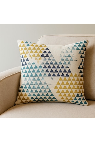 Geometrik Üçgen Desenli Modern Kırlent Kılıfı 40 x 40