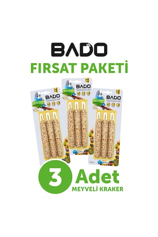 Bado Muhabbet Kuş Krakeri Meyveli 105gr 3lü