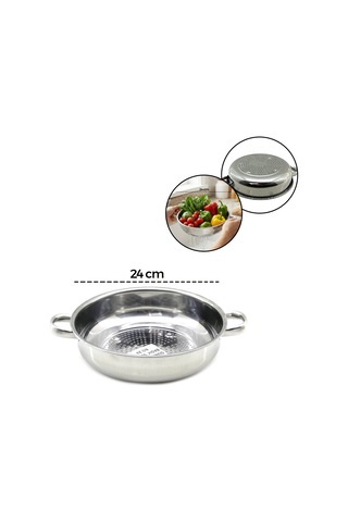 24cm Basık Süzek Metal Süzgeç Kulplu Bx40 Çok renkli