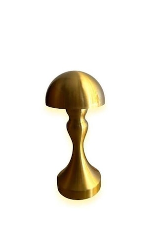 Dekoratif Gold Mantar Model Gece Lambası Şarjlı Led Masa Lambası Altın