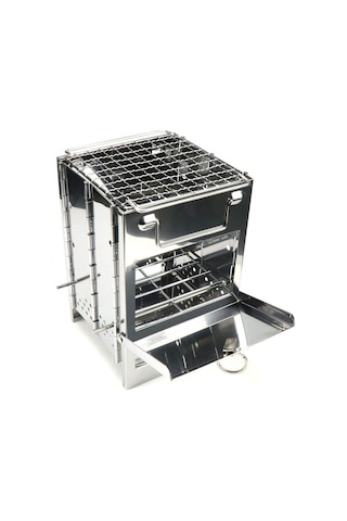 Reedark Portatif Çelik Mangal Ocağı, Çift Çelik Malzeme İle 1-2 Kişilik, Katlanabilir Taşınabilir Tasarım Çok Renkli