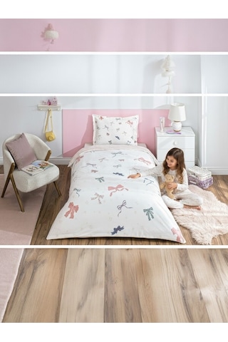 Özdilek Ranforce Princess Rib Tek Kişilik Nevresim Takımı %100 Pamuk Lastikli Çarşaflı Beyaz