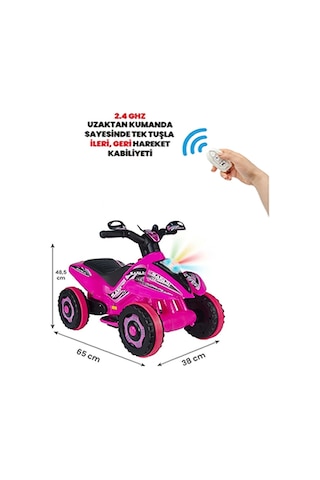 Kumandalı Akülü Araba 6 Volt 2-4 Yaş Pembe