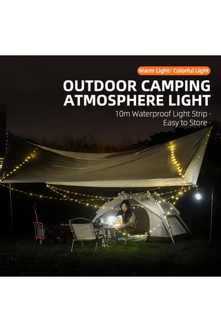 Teltree Kamp Feneri Işıklı Sürekli Işık 5 Modlu El Tutan Led Işık 2200mah Powerbank Ip67 Su Geçirmez Çadır Bahçe Işığı Siyah Siyah