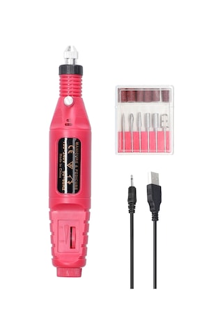 Xindoker Usb Şarjlı Mini El Taşlama Makinesi - 6 Uçlu Profesyonel Tırnak Ve Ev Kullanımı