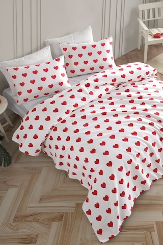 Pike Seti Baskılı Çift Kişilik Chole Beyaz Beyaz