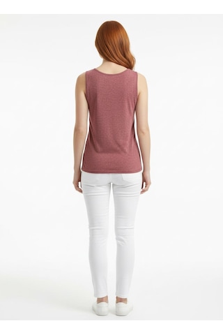 Neden Tekstil Kadın V Yaka İnce Askılı Basic T-shirt - Pembe