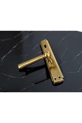 Osmanlı Lüx Mat Altın Aynalı Oda Kapı Kolu 1 Takım