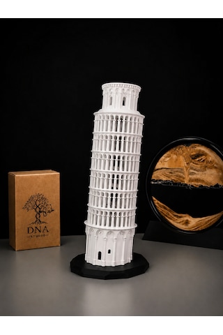 Pisa Kulesi Gece Lambası Tea Light Dekoratif Masa Ve Gece Lambası Beyaz