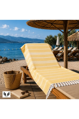 Pega Sultan Peştamal %100 Koton Sarı Plaj Havlusu 90 x 170 CM