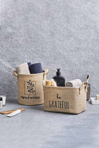 Ocean Home Textile 2' li Jüt Sepet  Set