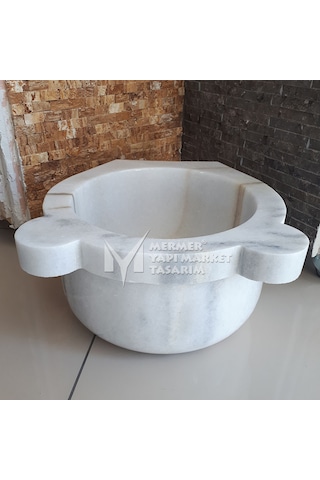 Muğla Beyaz Mermer Düz Kurna