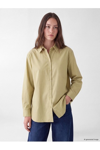 Lcw Modest Haki Loose Fit Kadın Gömlek