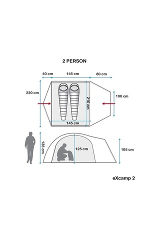 Evolite Excamp2 2 Kişilik Çadır Evo-9209 Çok Renkli