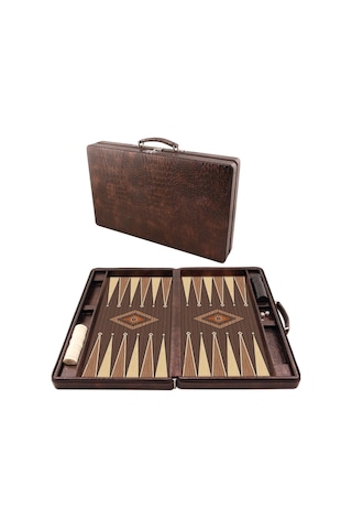 Star Deri Çanta Tavla Takımı Orta Boy