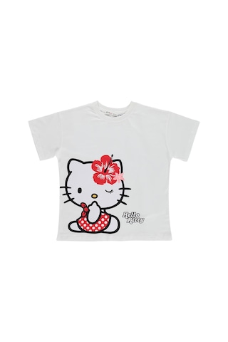 Hello Kitty 10-13 Yaş Tişört - Kırık Beyaz