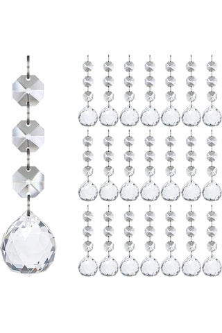 Noel Ağacı Süslemeleri İçin Kristal Küre Prizmasında 30'lu Paket Noel Süsleri, Şeffaf Plastik Akrilik Noel Süsleri