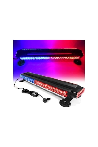 4 Yönlü 30 Ledli Kırmızı Mavi Acil Durum İkaz Lambası 27 Modlu 54