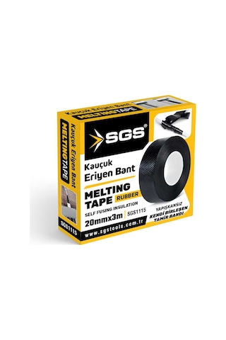 Su Sızdırmaz Kauçuk Eriyen Bant 20 Mm X 3mt Siyah Düşük Voltaj Kablo Ve Su Altı Tamir Bandı