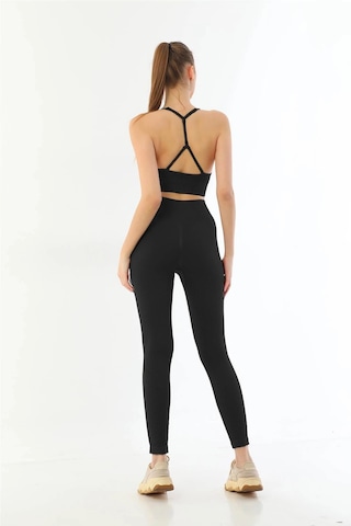 Senoramoda Siyah Mı Emay 3921 Soft Seamless Ripli Tayt Yoga Takımı