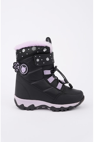 Muggo Tigger İçi Kürklü Bağcıklı Ve Cırtlı Kız Çocuk Bot Siyah