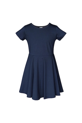 Lovetti Koyu Lacivert Kız Çocuk Düz Basic Kısa Kol Elbise 9560L011 Lacivert