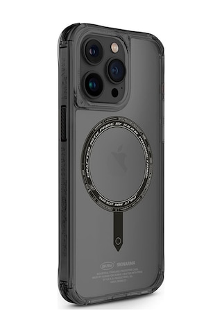 Apple Uyumlu iPhone 15 Pro Kılıf Skinarma Şeffaf Airbag Tasarımlı Magsafe Şarj Özellikli Saido Kapak Mavi