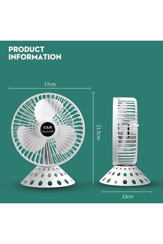 Puluzpuluz Usb Masaüstü Fanı , Renk: 6 Inç Re3lmu Beyaz